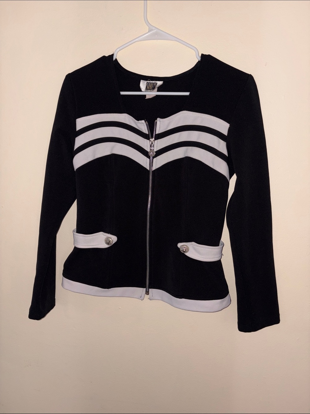 Black & White Zip Front Women's Jacket